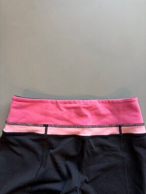 lululemon athletica Black Leggings with Pink Waistband